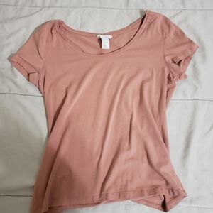 H&M basic blush pink tee